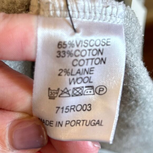 Carven Long Sleeve Sweatshirt Dress Ruffle Hem Gray Back Zip Womens Size Large - Picture 13 of 15